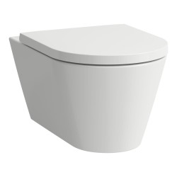 Tualetes pods piekaramais Laufen Kartell Rimless Silent Flush ar Soft Close vāku, balts