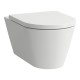 Tualetes pods piekaramais Laufen Kartell Rimless Silent Flush ar Soft Close vāku, balts
