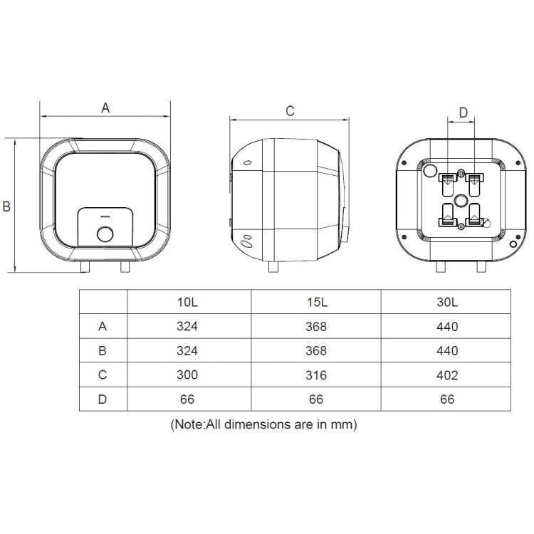 Elektriskais ūdens sildītājs (boileris) Midea Lume Uno WIFI 50 L