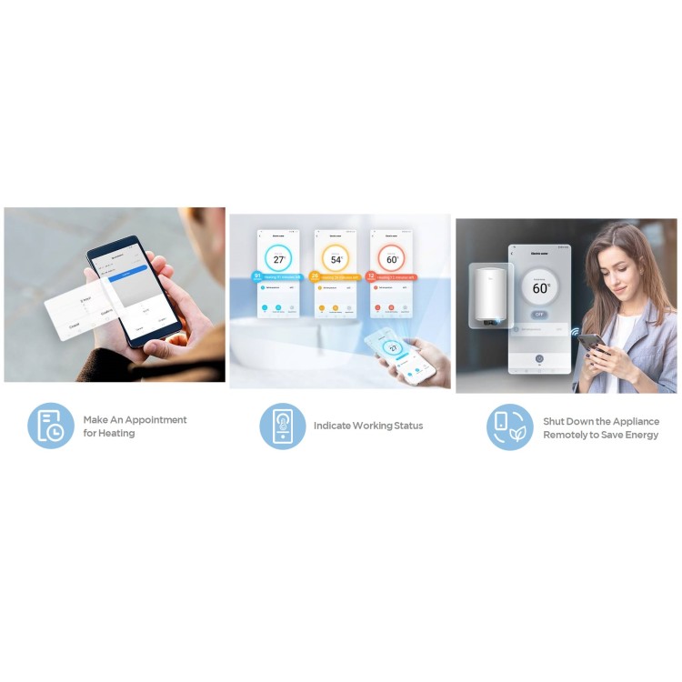 Elektriskais ūdens sildītājs (boileris) Midea Lume Uno WIFI 50 L