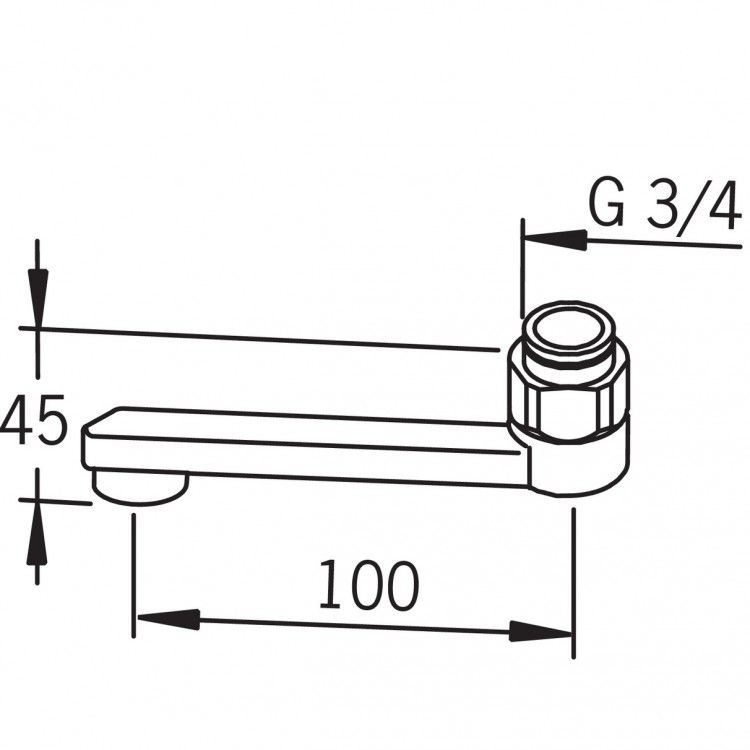 Jaucējkrāna izteka ORAS 10cm, 211210