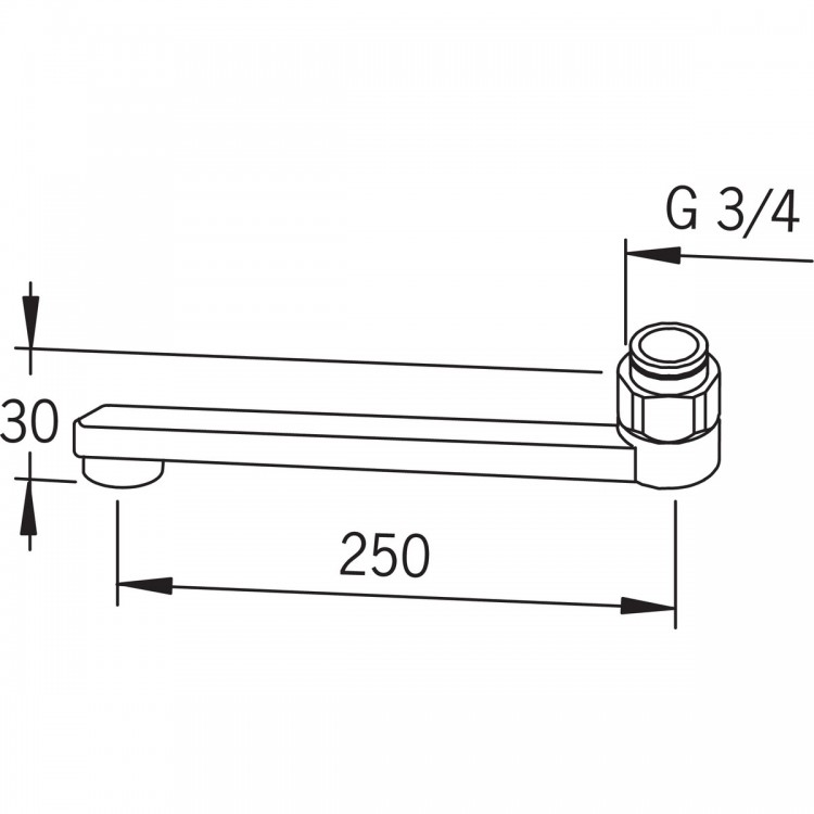 Jaucējkrāna izteka ORAS 25cm, 211225