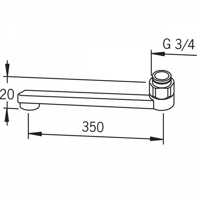 Jaucējkrāna izteka ORAS 35cm, 211235