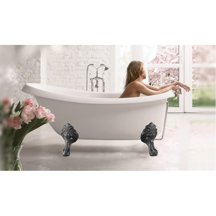 Brīvi stāvoša vanna PAA VICTORIA 1700x830x610, Silkstone, kājas Antica Graphite