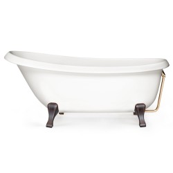 Brīvi stāvoša vanna PAA VICTORIA 1700x830x610, Silkstone, kājas Wooden Cofee