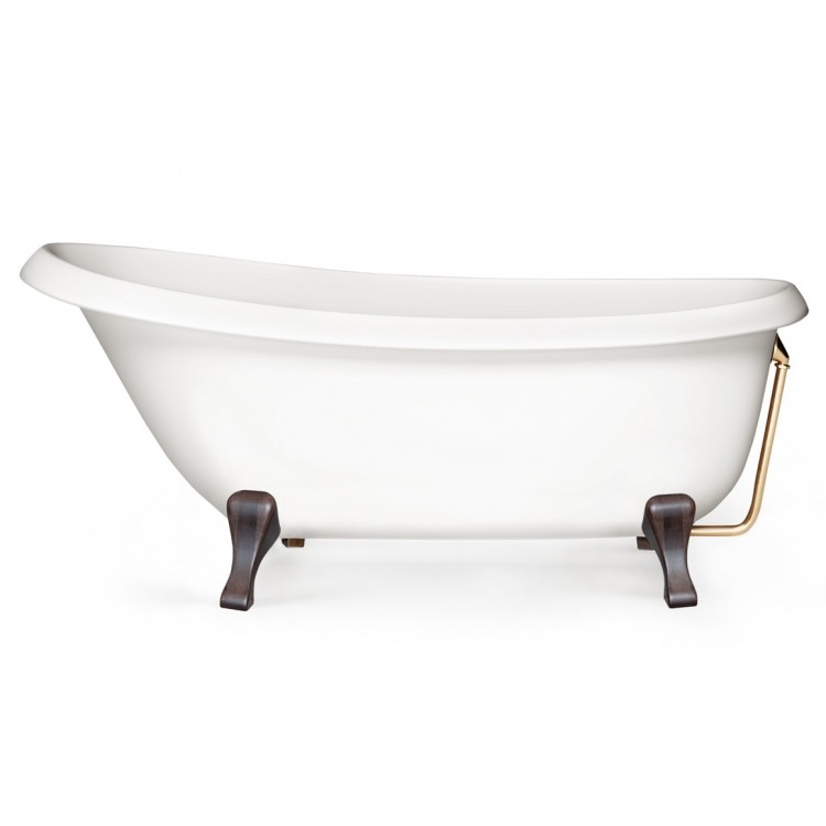 Brīvi stāvoša vanna PAA VICTORIA 1700x830x610, Silkstone, kājas Wooden Cofee