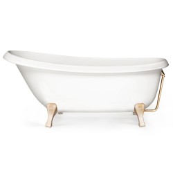 Brīvi stāvoša vanna PAA VICTORIA 1700x830x610, Silkstone, kājas Wooden Natural