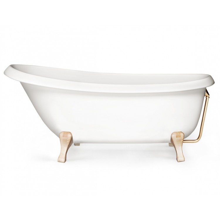 Brīvi stāvoša vanna PAA VICTORIA 1700x830x610, Silkstone, kājas Wooden Natural
