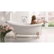 Brīvi stāvoša vanna PAA VICTORIA 1700x830x610, Silkstone, kājas Wooden Natural