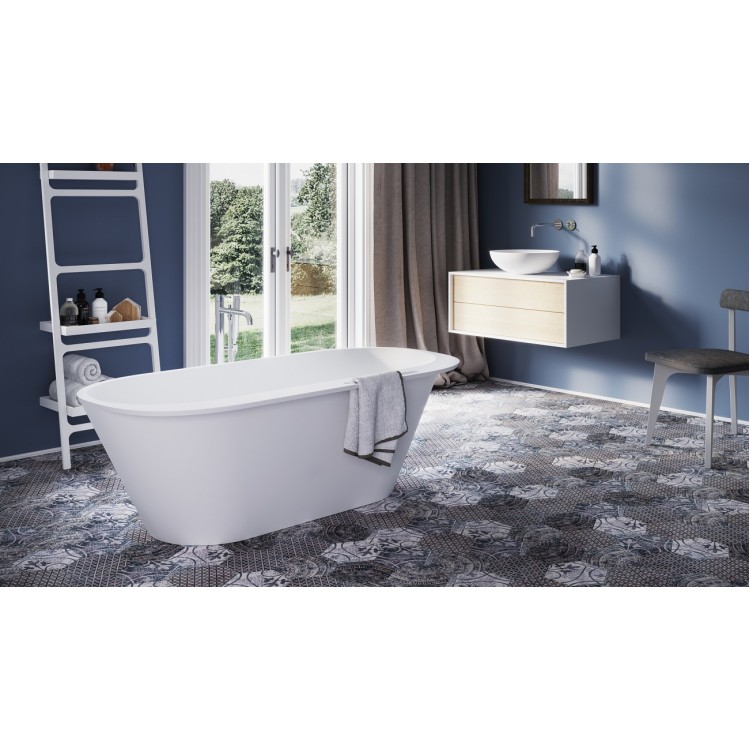 Brīvi stāvoša vanna PAA DECO RIM 1600x815, silkstone, matte caffelatte