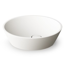 Vannas istabas uzliekamā izlietne PAA DECO Ø 450 mm, silkstone, balta