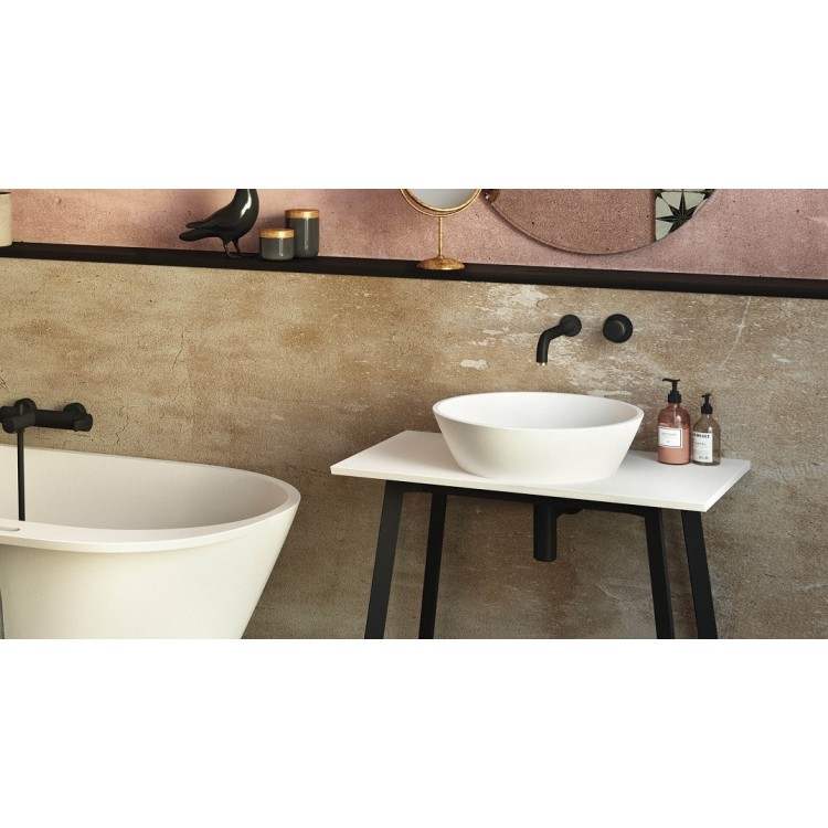 Vannas istabas uzliekamā izlietne PAA DECO Ø 450 mm, silkstone, matte caffelatte