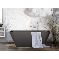 Brīvi stāvoša vanna PAA QUADRO WALL 1600x750, silkstone graphite, VAQUAWAS/01