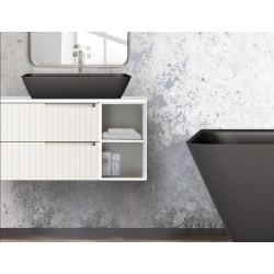 Vannas istabas uzliekamā izlietne PAA QUADRO GRAPHITE 700x430mm, IQUAS/01