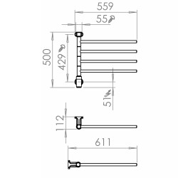 Elektriskais dvieļu žāvētājs PAX Flex I 4/550 40W, hroms