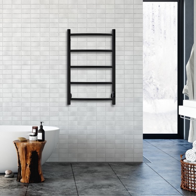 Elektriskais dvieļu žāvētājs PAX Salsa Duo Black 54x70cm 55W, melns matēts