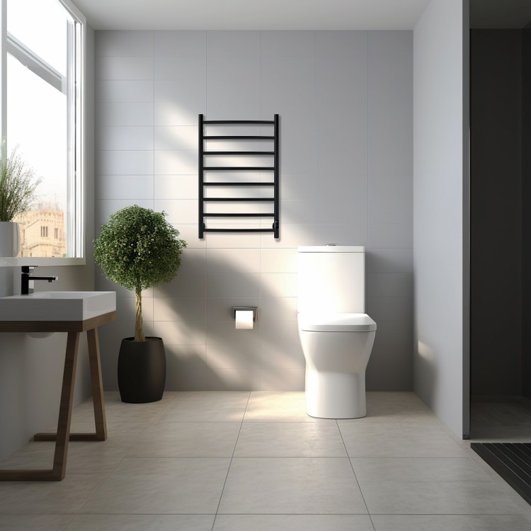 Elektriskais dvieļu žāvētājs PAX Foxtrot DUO 80W, melns matēts