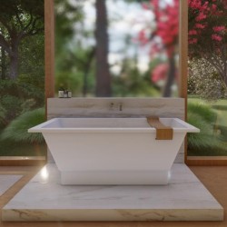 Taisnstūra vanna Polycer ONSEN 1600x755mm, balta