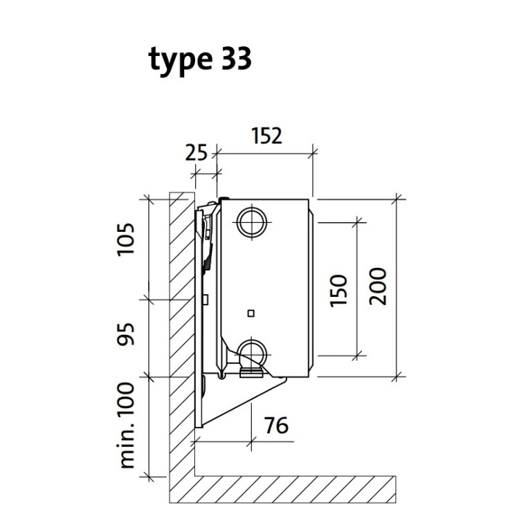 Tērauda paneļu apkures radiators PURMO VKO 33 200x2300
