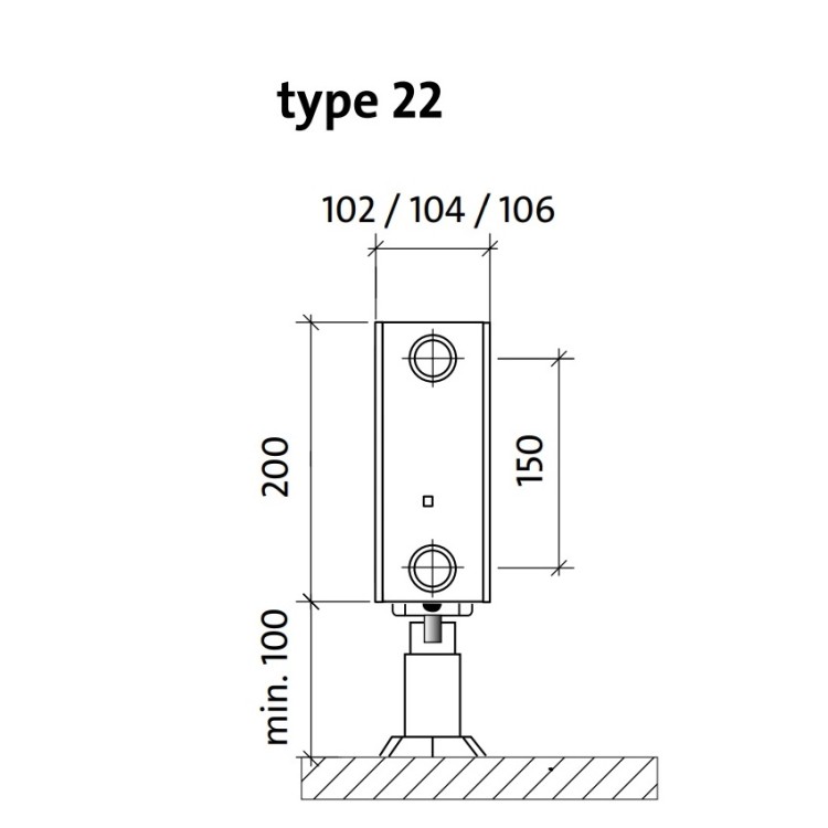 Tērauda paneļu apkures radiators PURMO VKO 22 200x900