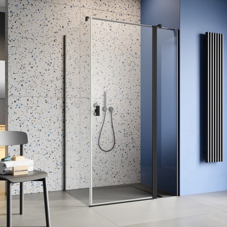 Dušas stūris taisnstūra Radaway NES Black KDJ II R + S1 100x80 cm
