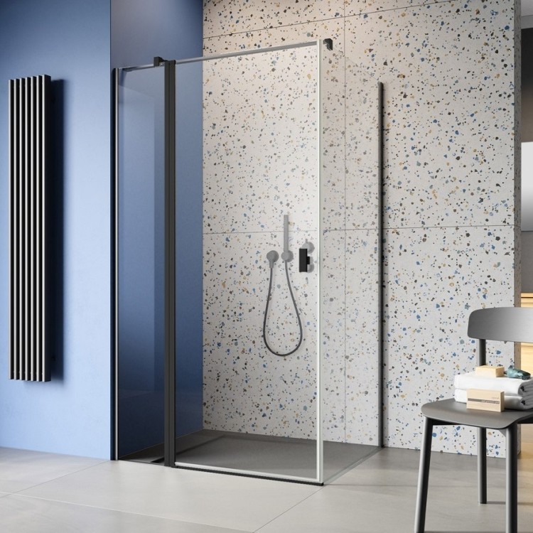 Dušas stūris taisnstūra Radaway NES Black KDJ II L + S1 80x70 cm