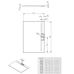 Dušas paliktnis taisnstūra Radaway GIAROS D 120x80, balts