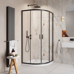 Dušas stūris pusapaļš Radaway Alienta Black A 80x80 cm