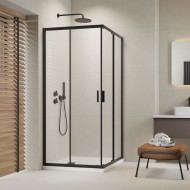 Dušas stūris kvadrātveida Radaway Kantaina Alienta Black C 90x90 cm