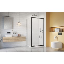 Dušas stūris taisnstūra Radaway Alienta Black DWJ+S 100x80 cm