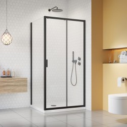 Dušas stūris taisnstūra Radaway Alienta Black DWJ+S 100x80 cm