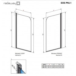 Vannas sieniņa Radaway Eos PNJ I 50 cm