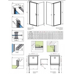 Dušas stūris kvadrātveida Radaway Eos KDJ 80L x 80 cm