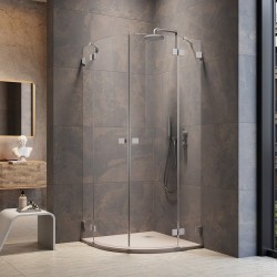Dušas stūris pusapaļš Radaway Essenza Pro Brushed Nickel PDD 100x100 cm
