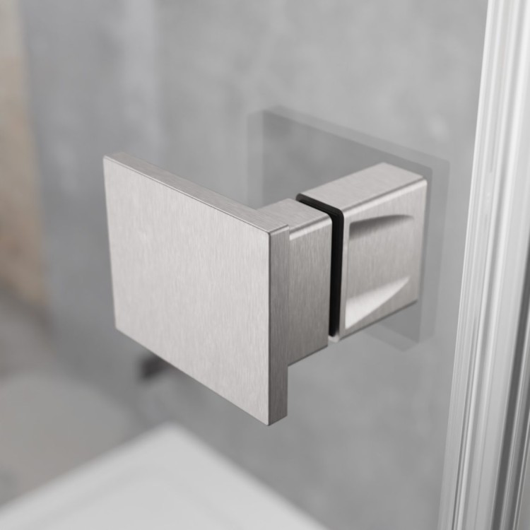 Dušas stūris pusapaļš Radaway Essenza Pro Brushed Nickel PDD 90x90 cm
