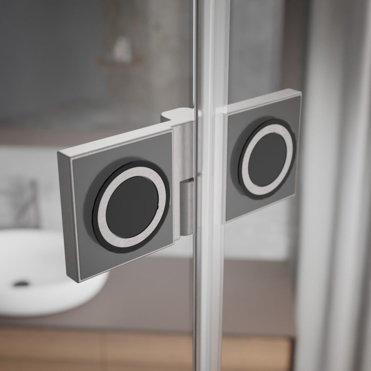 Dušas stūris pusapaļš Radaway Essenza Pro Brushed Nickel PDD 90x90 cm