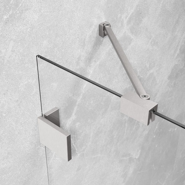 Dušas stūris pusapaļš Radaway Essenza Pro Brushed Nickel PDD 90x90 cm