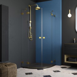 Dušas stūris pusapaļš Radaway Essenza Pro Gold PDD 100x100 cm