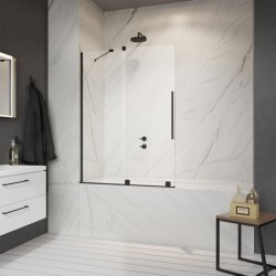 Vannas sieniņa ar bīdāmām durvīm Radaway Furo Black II PND L 100 cm