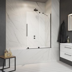 Vannas sieniņa ar bīdāmām durvīm Radaway Furo Black II PND R 100 cm