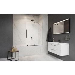 Vannas sieniņa ar bīdāmām durvīm Radaway Furo Black II PND R 100 cm