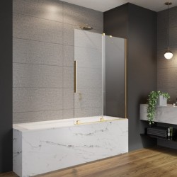 Vannas sieniņa ar bīdāmām durvīm Radaway Furo Gold II PND R 100 cm