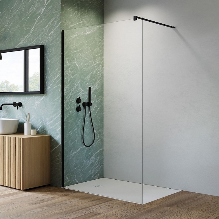 Dušas siena Radaway NES Black Walk-in II 1200x2000mm, melns