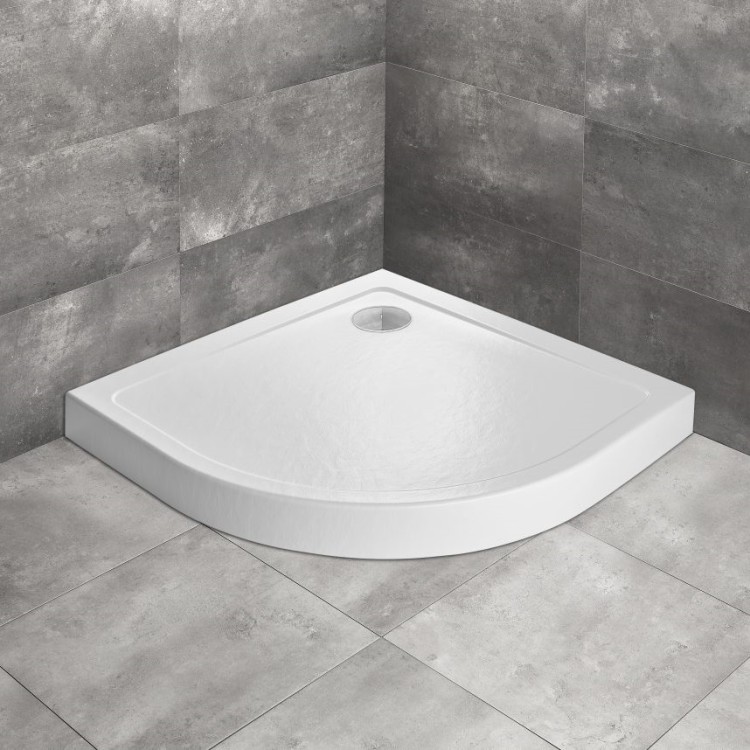 Dušas paliktnis pusapaļš Radaway Doros A Compact 80x80, balts akmens Dušas paliktnis pusapaļš Radaway Doros A Compact 80x80, balts akmens
