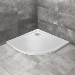Dušas paliktnis pusapaļš Radaway Doros A 90x90, balts akmens