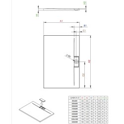 Dušas paliktnis taisnstūra Radaway GIAROS D 140x90, balts