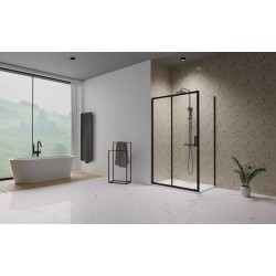 Dušas stūris taisnstūra Radaway Premium PRO Black KDJ+S 100Lx80 cm