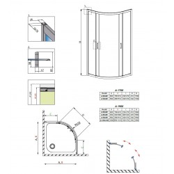 Dušas stūris pusapaļš Radaway Dolphi Premium Plus A 90x90