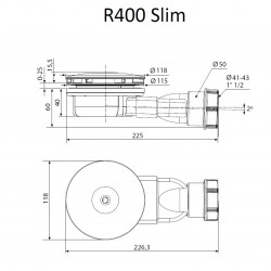 Dušas sifons Radaway D90 R400 Slim