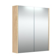 Vannas istabas skapītis ar spoguli Raguvos Baldai 58.2 cm, gaišs ozols